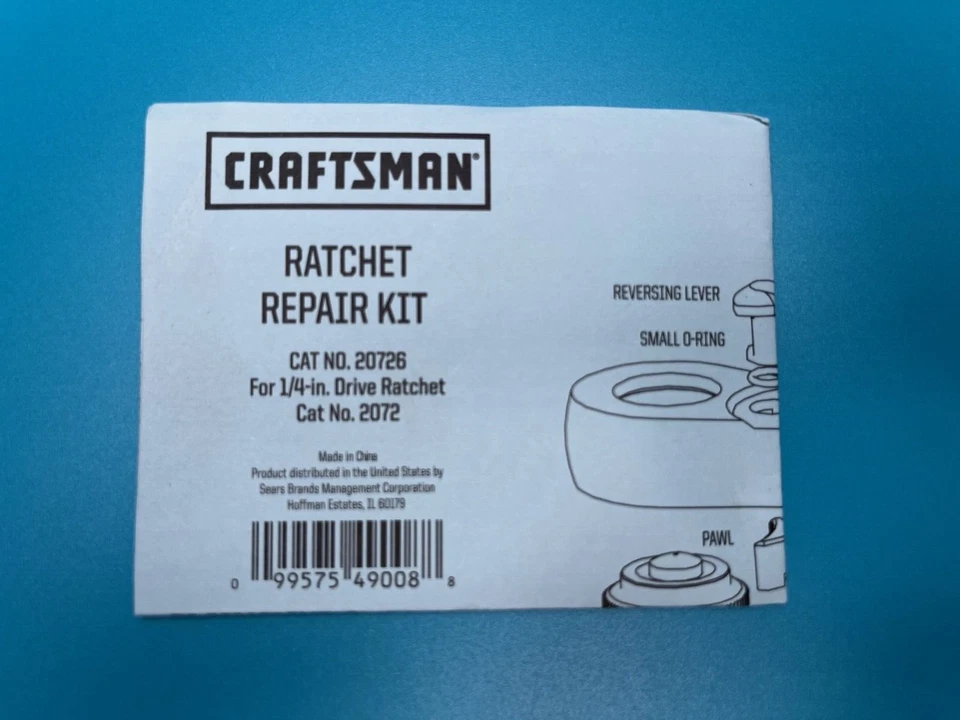 Craftsman 20726 Ratchet Repair Rebuild Kit for 2072 72t 72 Tooth 1/4 Drive