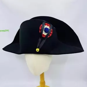 2025 Napoleon Französische Kapitäne Bicorne Mütze Cosplay Wollmütze Zubehör Neu - Bild 1 von 6