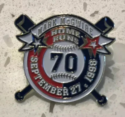 MARK MCGWIRE HOME RUNS 70 SEPTEMBER 27 1998 COLLECTIBLE MLB PETER DAVID PIN - Image 1 of 4