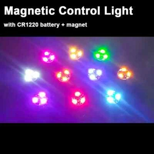 3pcs Magnetic Control Light Super Bright 3-LED Wireless LED Lamp w CR1220 batter - Picture 1 of 4