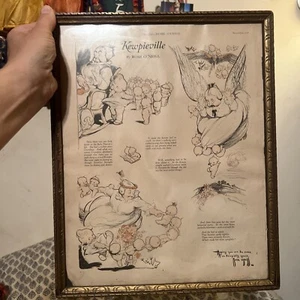 1926 PAPIERWERBUNG Kewpie Puppe Rose O’Neill Illustration Engel Oma RAR gerahmt - Bild 1 von 13