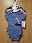Carter's~5 Pack Bodysuits For Boys~Animals & Stripes Theme~9 months