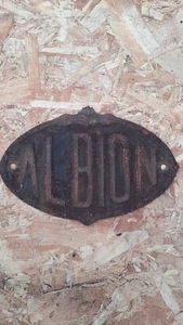 Antique Cast Iron ALBION machine Plaque Old Corn Mill Farming Plaque - Picture 1 of 7