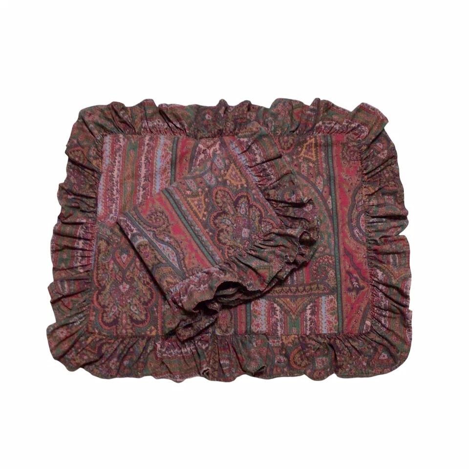 Par de fundas de almohada estándar vintage Ralph Lauren Cardiff cachemir con volantes Foto 1 de 4