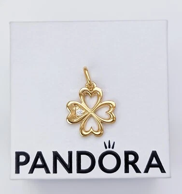 Nuevo 100% Auténtico PANDORA ME Corazón Cuatro Hojas Trébol Medallón Dije 763034C01 Foto 1 de 4