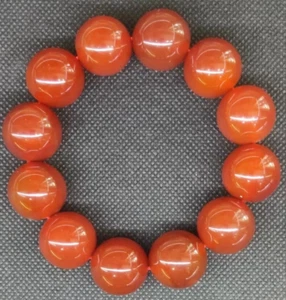 Natürlicher Roter Achat 20MM Großes Perlenarmband Große Achatperle Herren Elastisches Armband - Bild 1 von 11