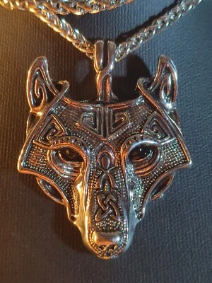 Herren Halskette in Silber Wikinger Wolf TOP Qualität Vikings Nordmann Keltisch - Bild 1 von 4