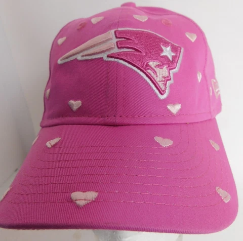 Patriots New England Hat Girls NFL New Era Pink Hearts aprox 5 - 7  NE Cap Cover