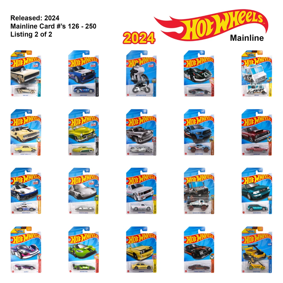 Tarjeta larga diecast escala 1/64 Mainline Hot Wheels 2024 126-250 tú eliges 2 de 2 Foto 1 de 1