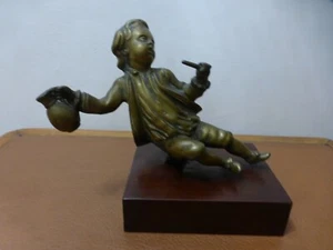 Presse papier bronze. Personnage  XVIIIème. Antique bronze paperweight clipboard - Picture 1 of 7