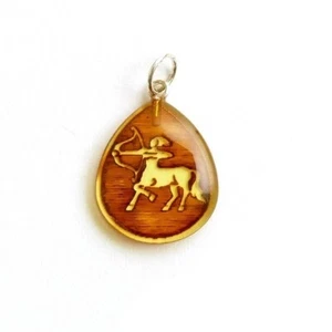 Bernstein Sternzeichen-Anhänger Schütze 925er Silber Naturbernstein cognac 90734 - Bild 1 von 1