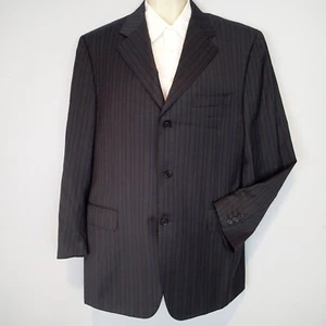 CANALI MADE IN ITALY  Blazer 42r WOOL black stripes  Sport Coat Jacket Suit - Picture 1 of 19
