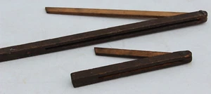 Shipwrights Wooden Folding Bevel Square Lot of 2 Large Small Antique 12 & 24 in - Picture 1 of 4