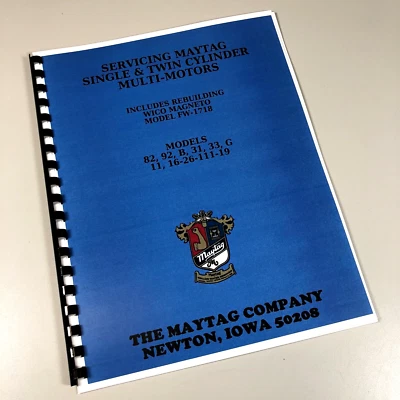 Manual de revisión de reparación de servicio multimotor Maytag 82 92 B 31 33 G 11 piezas +Más Foto 1 de 3