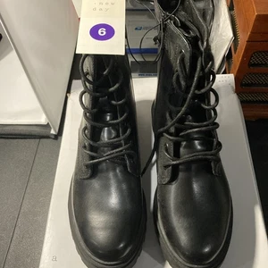 BOTAS A NEW DAY para mujer talla 6 Bridget Combat negras espuma viscoelástica NUEVAS con CAJA - Imagen 1 de 8