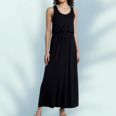 Nordstrom Caslon Black Knit Sleeveless Elastic Waist Maxi Dress M (8/10) - image 1 of 4