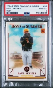 2024 PANINI BOYS OF SUMMER RED #53 PAUL SKENES ROOKIE RC 110/149 PSA 8 - Picture 1 of 2