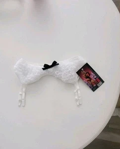 Leg Avenue Micromesh Rhumba Garterbelt Satin Bow One Size Nwt Deadstock 90s - Picture 1 of 4