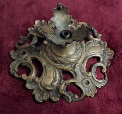 RARE : Ancienne Rosace Fixation en Bronze pour Lustre Suspension XIXéme - Photo 1/4