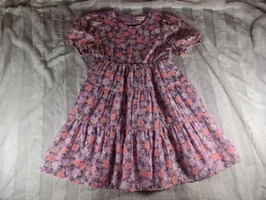 Girls Purple Lavender Luck Floral Tiered Puff Sleeve Dress Cat & Jack L 10 12 - Picture 1 of 13