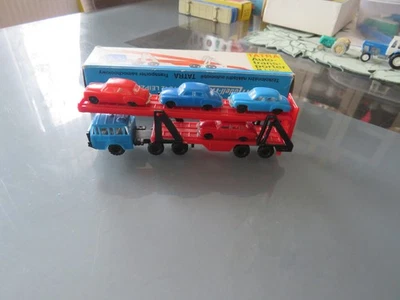 Modell Tatra Autotransporter + 4 PKWs Wartburg 311 Spur TT - Bild 1 von 4