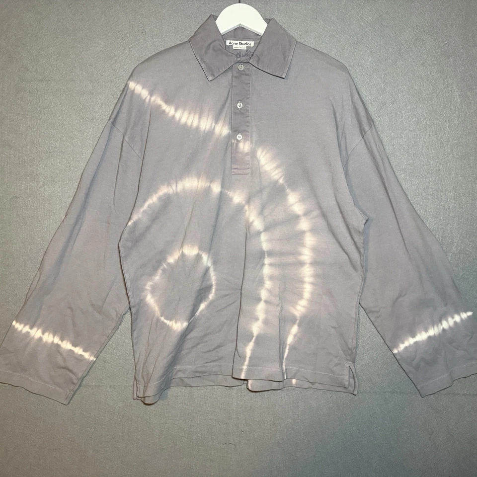 Женская рубашка-поло Acne Studios большого размера галстук-краситель Epola с длинным рукавом фиолетовая - Изображение 1 из 4