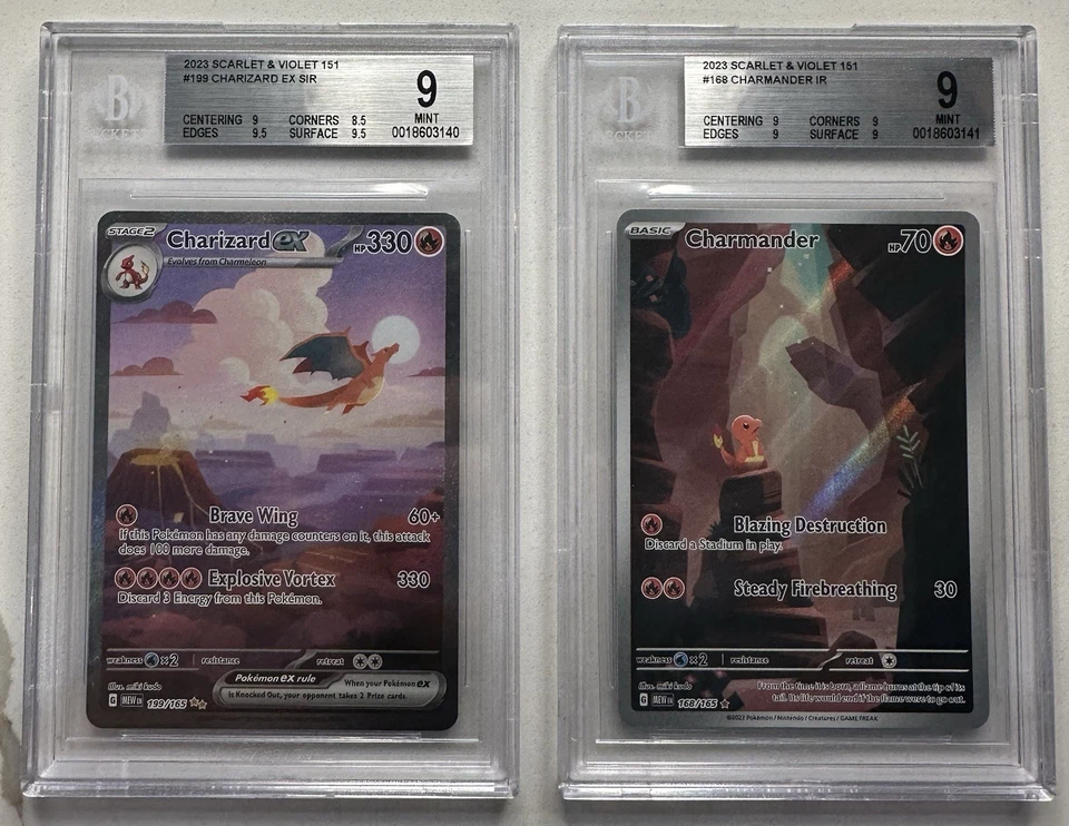 Pokemon Charizard EX 151 #199/165 + Charmander #168/172 BGS 9 Sequential! - Image 1 of 4