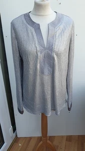 Ben De Lisi Silver Metallic long sleeve Top tunic new size medium silver QVC - Picture 1 of 5