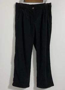 Halara Mid Rise Corduroy Pants Women's L Black Casual Lounge Soft Errands NEW - Picture 1 of 8