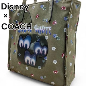 Disney x COACH Borsa Tote Bag Tracolla Appesa Halloween Topolino Donna USATA DAL GIAPPONE - Foto 1 di 19