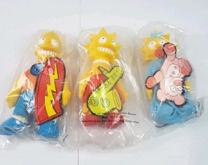 VTG 1990 The Simpsons Burger King Doll Set of 3 Bart, Lisa & Maggie - Picture 1 of 13