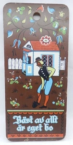 Vintage Schwedische Volkskunst Wandrelief "Das Beste von allem ist Ihr eigenes Zuhause" - Bild 1 von 3