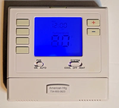 PRO1 T705 Programmable Digital Thermostat Single Stage White Tested WORKING - Image 1 of 3