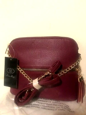 New Luna Handbag in Burgundy - SALE - Image 1 of 4