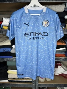 Camiseta de fútbol Puma Manchester City 2020-21 Home Kit talla M azul - Imagen 1 de 10