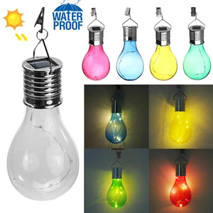 Hanging Solar LED Light Bulbs Fairy Lights for Outdoor Garden Decor Tent Lantern - Picture 1 of 24