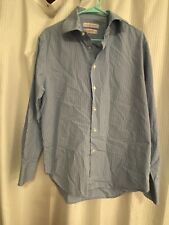 Mens Rhodes Beckett Blue/White Check L. Sleeve Cotton. French Cuff Dress Shirt