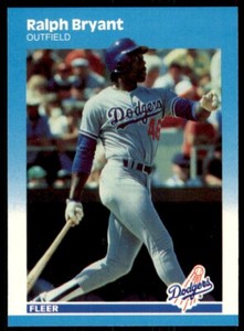 1987 Fleer Update Glossy. Ralph Bryant . Los Angeles Dodgers #U-13