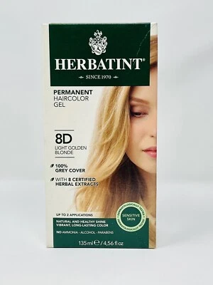 Herbatint перманентный травяной гель для окрашивания волос 8D светло-золотой блондин 4,56 жидкой унции - Изображение 1 из 2