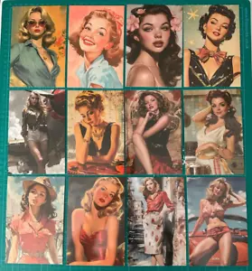 Vintage Stil Pin Up Girl Kunst Fotodruck Postkarten 12er Set - Bild 1 von 1
