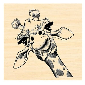 P121 Giraffe Nahaufnahme Gummistempel - Bild 1 von 1