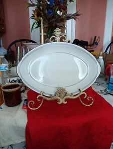Hampton Vtg Platter 14 3/8" LONG X 9 5/8" W Fine China NICE PIECE Small Chip - Picture 1 of 5