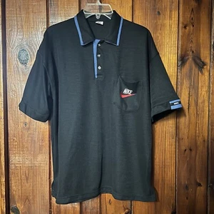 Nike Herren Freizeit Sport Large Polo einfarbig schwarz & blau Kragenfutter Shirt - Bild 1 von 23