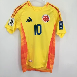 Kari Columbia Soccer Jersey Men's Small Yellow Adidas Slim Fit Short Sleeve - Picture 1 of 11