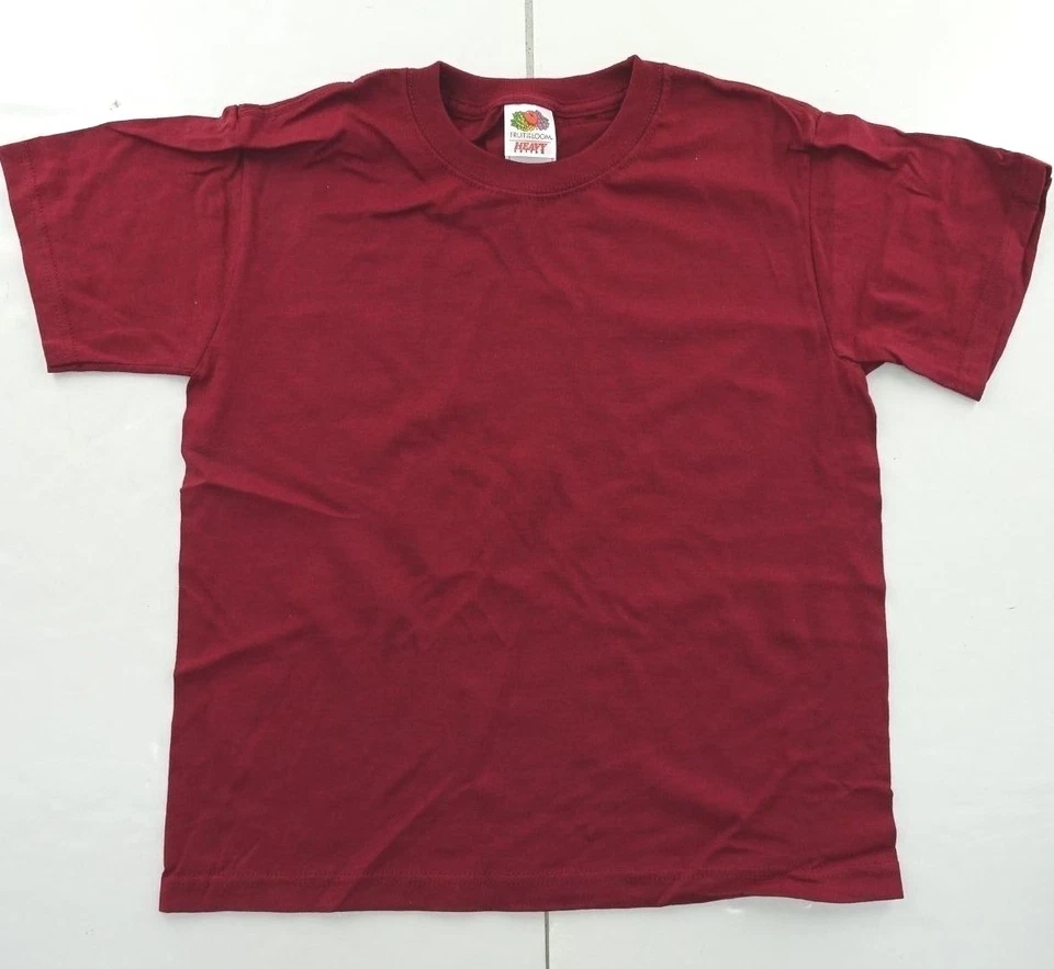 New Jerzee Youth Short Sleeve 100% Cotton T-Shirt - Maroon  - 3 PACK - Image 1 of 1
