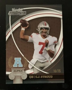 2021 Wild Card Alumination Collegiate C.J. Stroud Alpha Einsatz #/75 selten - Bild 1 von 3
