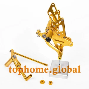 Juego de clavijas traseras ajustables 2013 12 para Yamaha R1 2009-2014 doradas CNC - Imagen 1 de 5