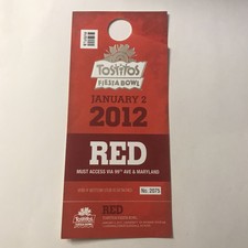 Tostitos Fiesta Bowl NCAA Football Game Parking Pass Red Area January 2012