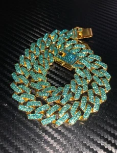 Pet Chain, Dog Collar, Blue/Gold, XL - Picture 1 of 1