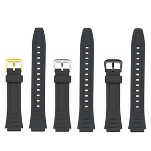 18MM Watchband For Casio W-800H F-91 W-218H Watch Band Replacement Black Strap - Picture 1 of 12